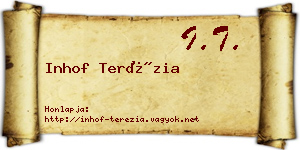 Inhof Terézia névjegykártya